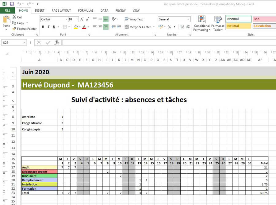 Créez Un Modèle De Planning Dans Excel Avec Planningpme 8977