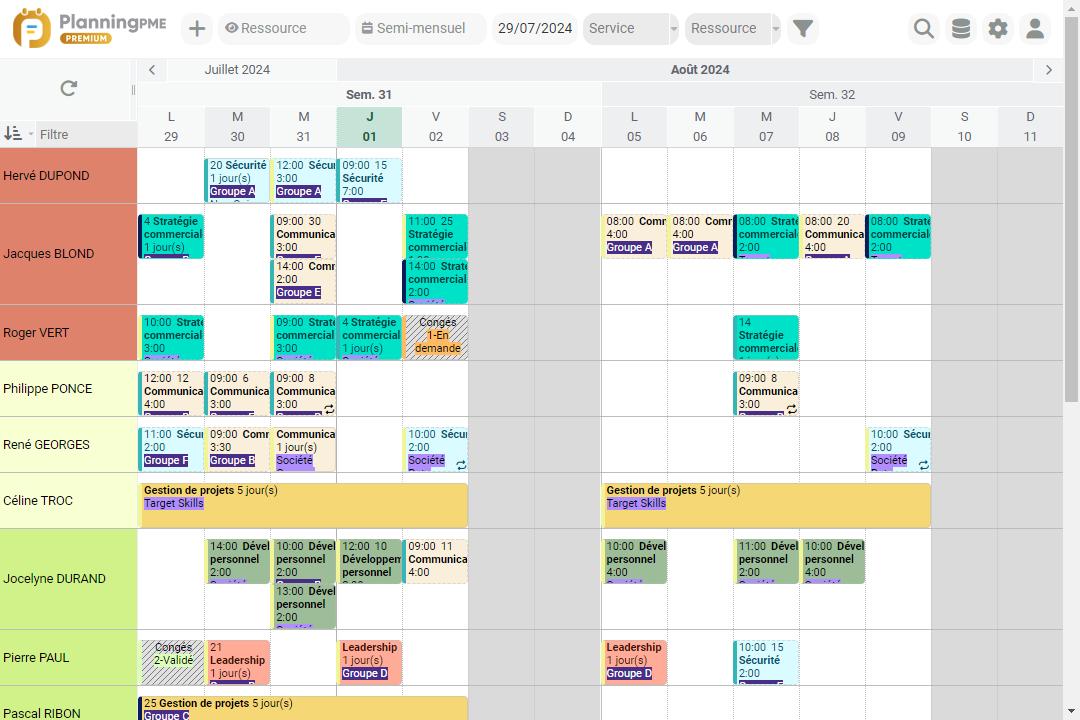 Planning des formations