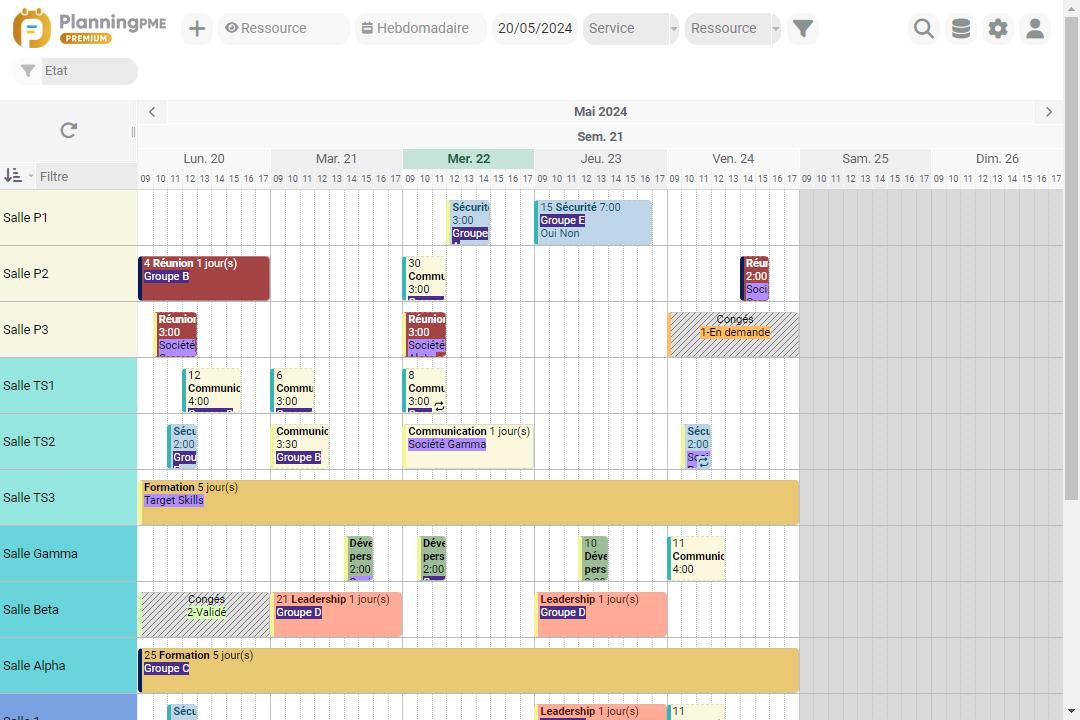 Planning des salles