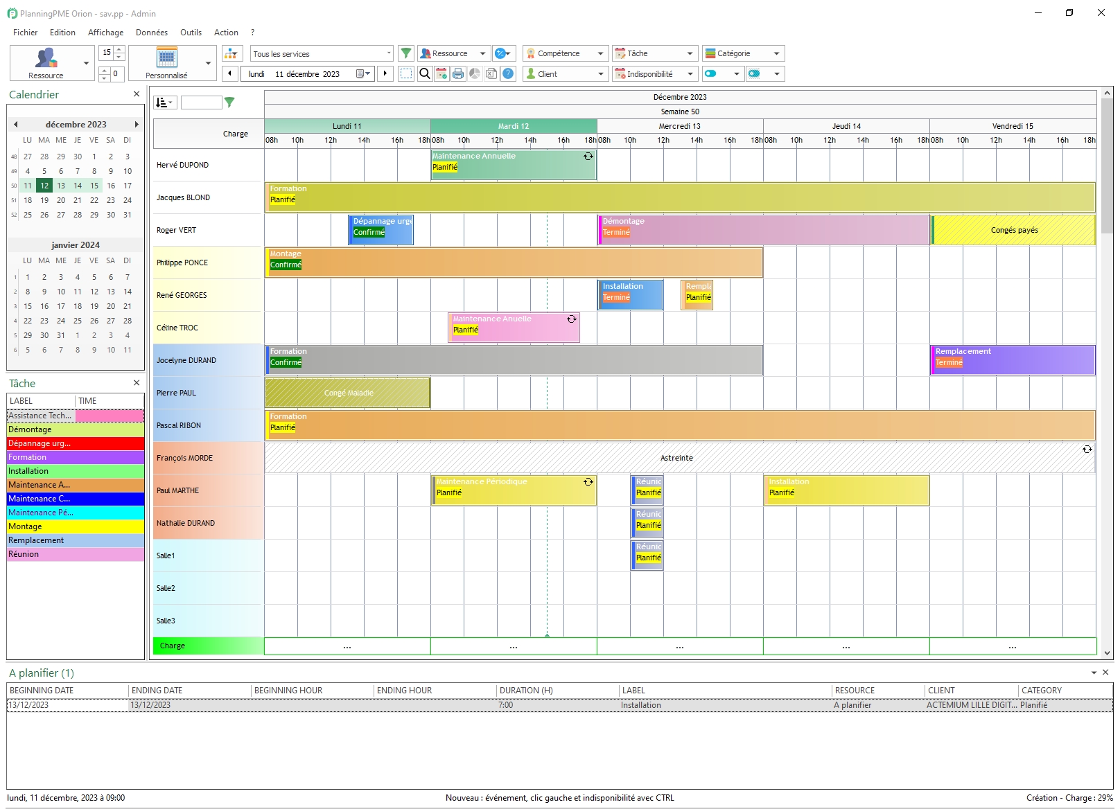 Logiciel gestion de planning gratuit